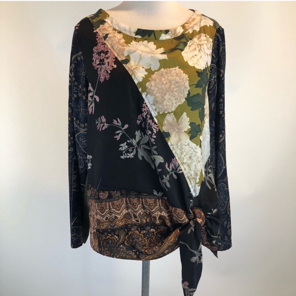 Anthropologie Tiny Floral Long Sleeved Blouse XS
